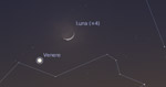Congiunzione Luna - Venere, giorno 26 ore 18:30