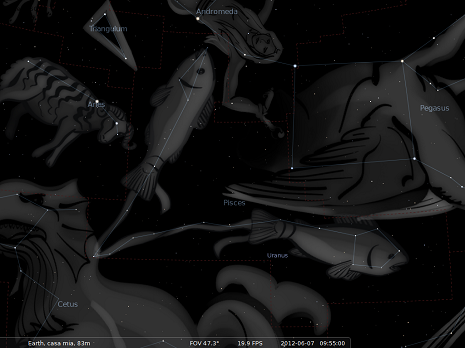 I Pesci secondo Stellarium