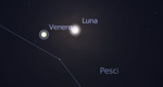 Congiunzione Luna - Venere, giorno 25 ore 20