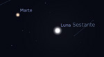 Congiunzione Luna - Marte, giorno 7 ore 21