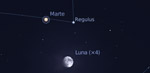Congiunzione Luna - Marte, giorno 3 ore 22:30