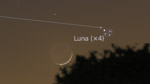 Congiunzione Luna - Pleiadi, giorno 23 ore 21:00