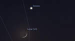 Congiunzione Luna - Venere, giorno 24 ore 22:00