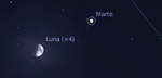 Congiunzione Luna - Marte, giorno 29 ore 22:00