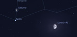 Congiunzione Luna - Saturno, giorno 30 ore 23:00