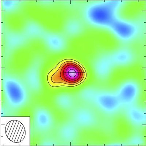 L’immagine mostra l’emissione di gas e carbonio dalla nube di materia che circonda il più antico buco nero conosciut