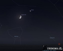 Congiunzione Luna - Marte, giorno 26 ore 22:30