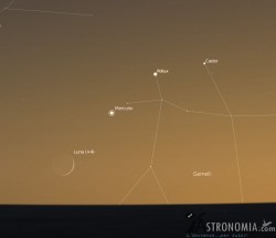 Congiunzione Luna - Mercurio, giorno 21 ore 21:30