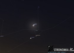 Luna - Giove - Venere - Pleiadi, giorno 15 ore 4:30