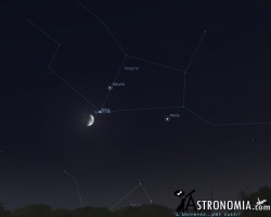 Congiunzione Luna - Saturno, giorno 25 ore 21:30