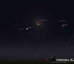 Congiunzione Luna - Venere, giorno 12 ore 4:30