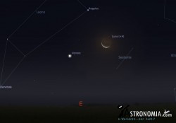 Congiunzione Luna - Venere, giorno 12 ore 5:00