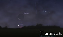 Congiunzione Luna - Venere, giorno 10 ore 6:30