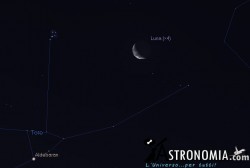 Congiunzione Luna - Pleiadi, giorno 21 ore 3