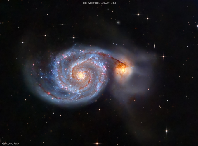 Situata a una distanza di circa 23 milioni di anni luce dalla Terra, la Galassia Vortice è una delle galassie più luminose del cielo - Copyright: Giacomo Pro' 