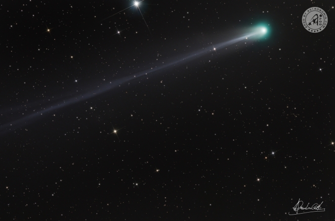 Unora e mezza di integrazione complessiva per catturare la Cometa C/2025 A6 (Lemmon) nel suo rapido attraversamento del cielo autunnale. - Copyright: Alessandro Casprini 
