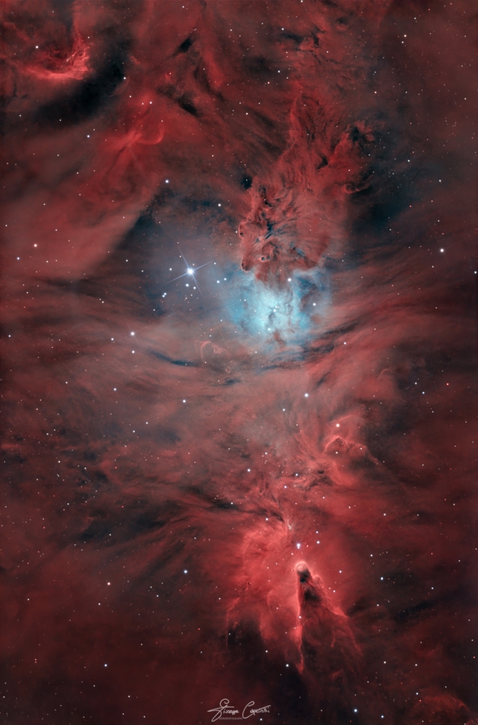 NGC 2264 è un brillante ammasso aperto a circa 2500 anni luce di distanza, circondato da un grande sistema di nebulosità diffuse, allinterno della costellazione dellUnicorno - Copyright: Giuseppe Capriotti 