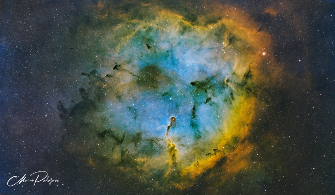 IC 1396 è un ammasso aperto molto sparso associato a una vasta nebulosa diffusa, visibile nella costellazione boreale di Cefeo - Copyright: Marco Palaferri 