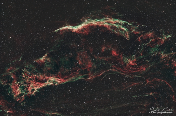 Il Velo Occidentale è identificato come NGC 6960 e la sua parte più brillante è spesso chiamata 