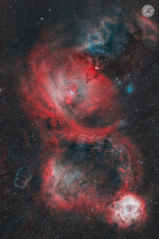 Il Complesso nebuloso molecolare dell'Unicorno, noto anche come Nube molecolare di Monoceros R2, è una nube molecolare gigante prevalentemente non illuminata, situata nella parte sudoccidentale della costellazione dell'Unicorno - Copyright: Andrew Fryhover 
