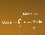 Congiunzione Giove - Marte - Mercurio