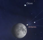 Congiunzione Luna - Giove. 25 Luglio ore 22.00