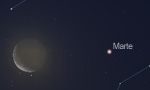 Congiunzione Luna - Marte. 10 Luglio ore 4.00