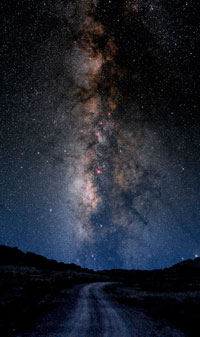La Via Lattea da una strada del Texas