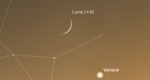Congiunzione Luna - Venere, giorno 27 ore 17:45
