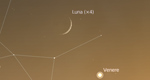 Congiunzione Luna - Venere, giorno 27 ore 17:45