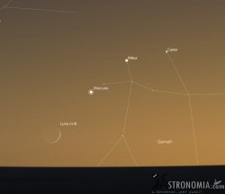 Congiunzione Luna - Mercurio, giorno 21 ore 21:30 Congiunzione Luna - Mercurio, giorno 21 ore 21:30
