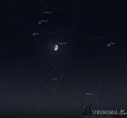 Congiunzione Luna - Saturno, giorno 28, ore 22:30 Congiunzione Luna - Saturno, giorno 28, ore 22:30