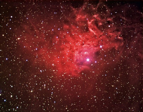 la rossa Flaming Star Nebula