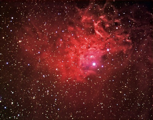 la rossa Flaming Star Nebula