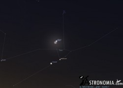 Congiunzione Luna - Giove - Venere - Pleiadi Luna - Giove - Venere - Pleiadi, giorno 15 ore 4:30