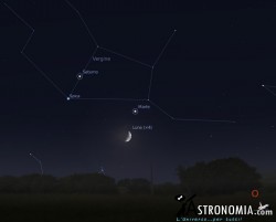 Congiunzione Luna - Marte, giorno 24 ore 22 Congiunzione Luna - Marte, giorno 24 ore 22