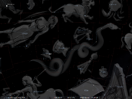 l'Idra secondo Stellarium
