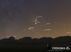 Congiunzione Luna - Marte, giorno 18 ore 19:00 Congiunzione Luna - Marte, giorno 18 ore 19:00