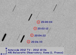 Asteroide 2012 TV (pose da 6 secondi)