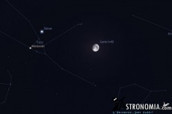 Congiunzione Luna - Pleiadi, giorno 24 ore 21:30