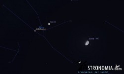 Congiunzione Luna - Giove, giorno 20 ore 21:00