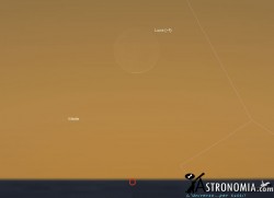 Congiunzione Luna - Marte, giorno 12 ore 18