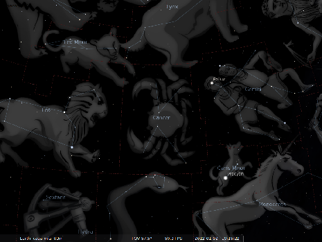 il Cancro secondo Stellarium