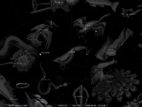 il Tucano secondo Stellarium