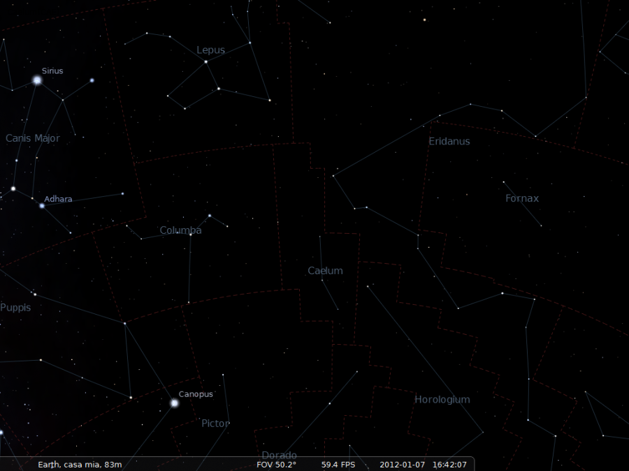 Le costellazioni del Reticolo, del Bulino e dell'Orologio