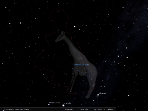 la Giraffa secondo Stellarium