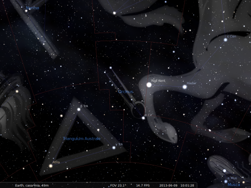 Il Compasso secondo Stellarium