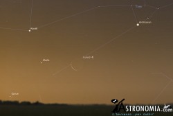 Congiunzione Luna - Marte, giorno 6 ore 05:00