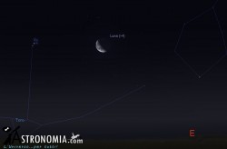 Congiunzione Luna - Pleiadi, giorno 31 ore 02:00