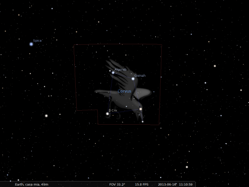 il Corvo secondo Stellarium